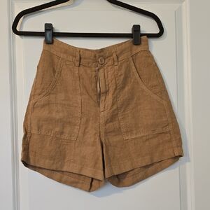 Enza Costa High Waist Shorts. 100% French Linen Size 0 NWOT
